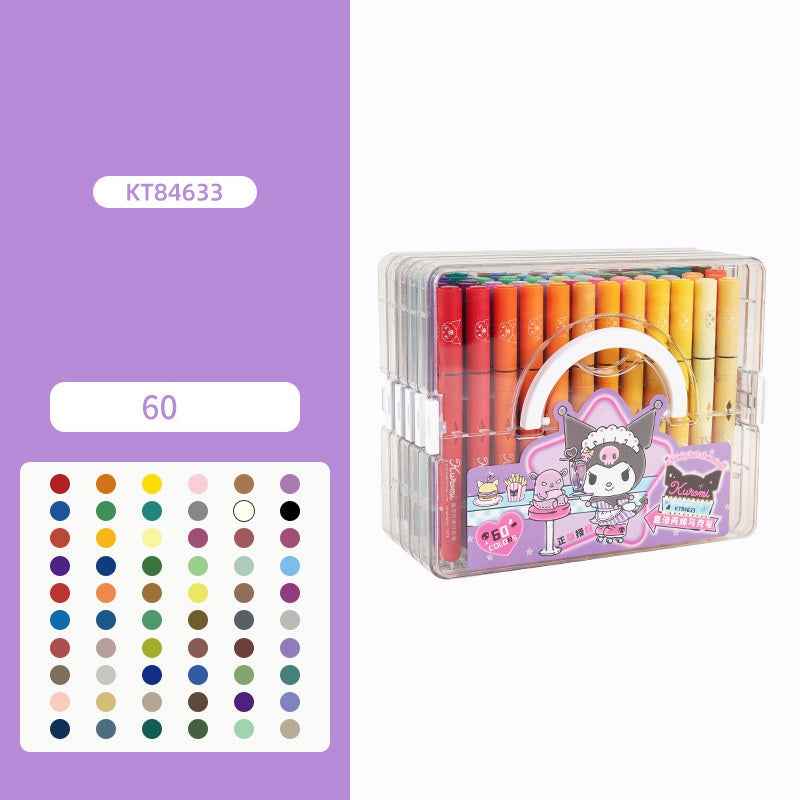 Sanrio Kuromi Acrylic Markers Set 24/36/48/60 – Washable Kids Art Pens 60 Color