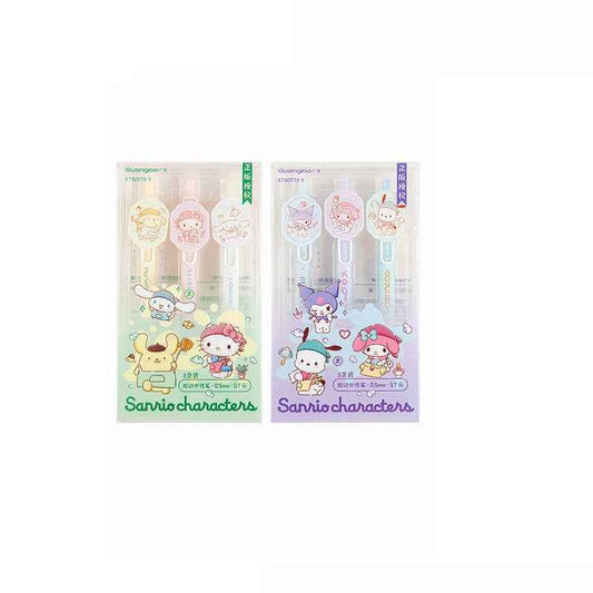 Sanrio Retractable Gel Pens 0.5mm Black Ink Set of 6