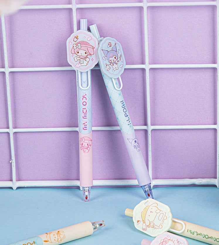 Sanrio Retractable Gel Pens 0.5mm Black Ink Set of 6