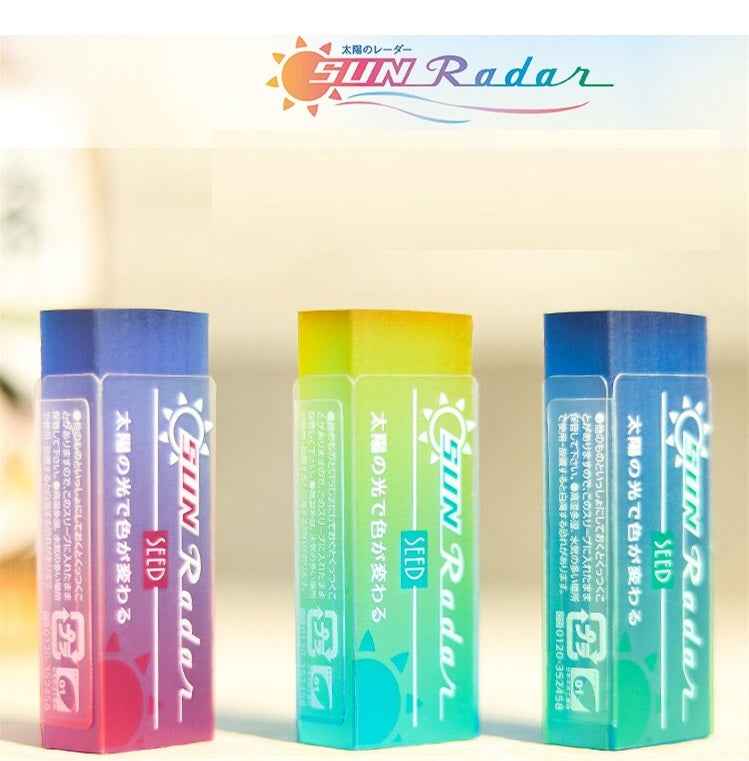 Seed Sun Radar Color Changing Eraser - 3 Pack