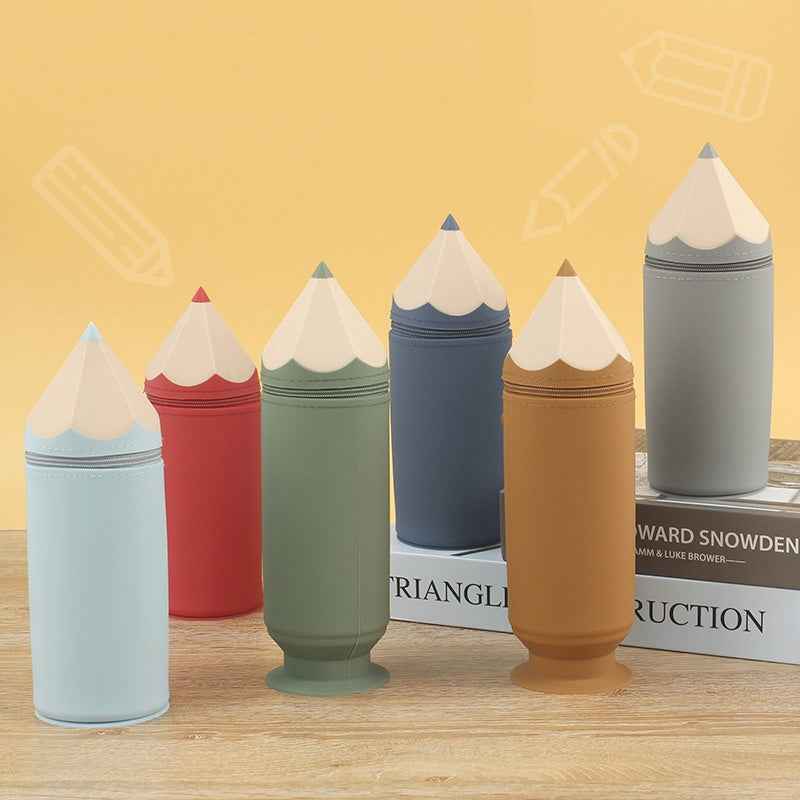Silicone Pencil-Shaped Pen Holder with Suction Cup