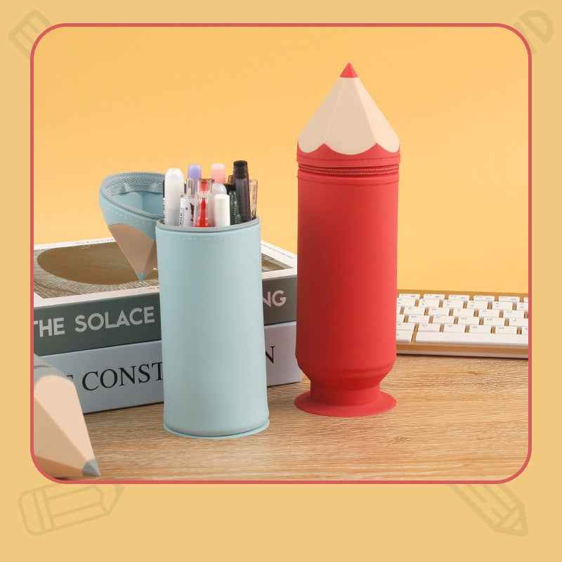 Silicone Pencil-Shaped Pen Holder with Suction Cup