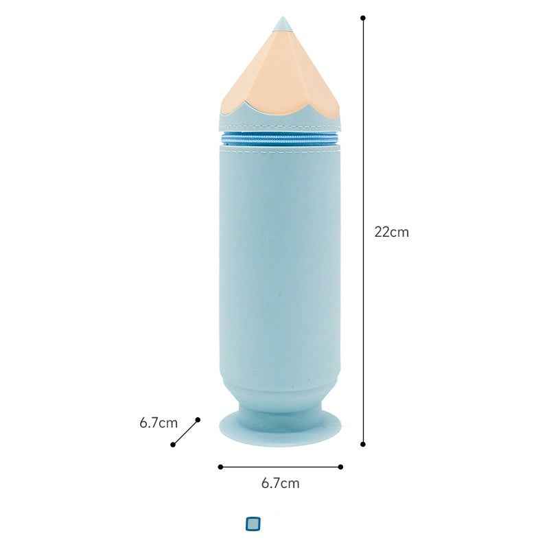 Silicone Pencil-Shaped Pen Holder with Suction Cup