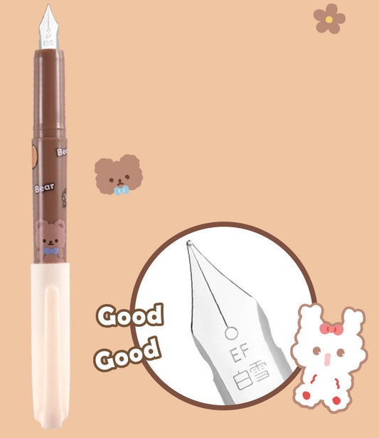 Caneta Tinteiro Descartável Snowhite Caramel Bear com Aroma Pack de 4