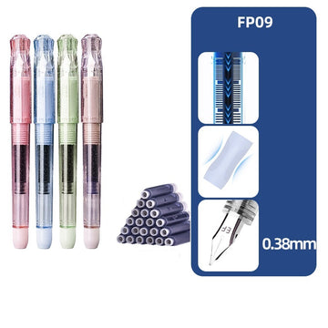 Caneta Tinteiro Snowhite Galaxy com 30 Cartuchos de Tinta Preta Pack de 12