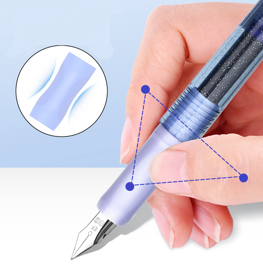 Caneta Tinteiro Snowhite Galaxy com 30 Cartuchos de Tinta Preta Pack de 12