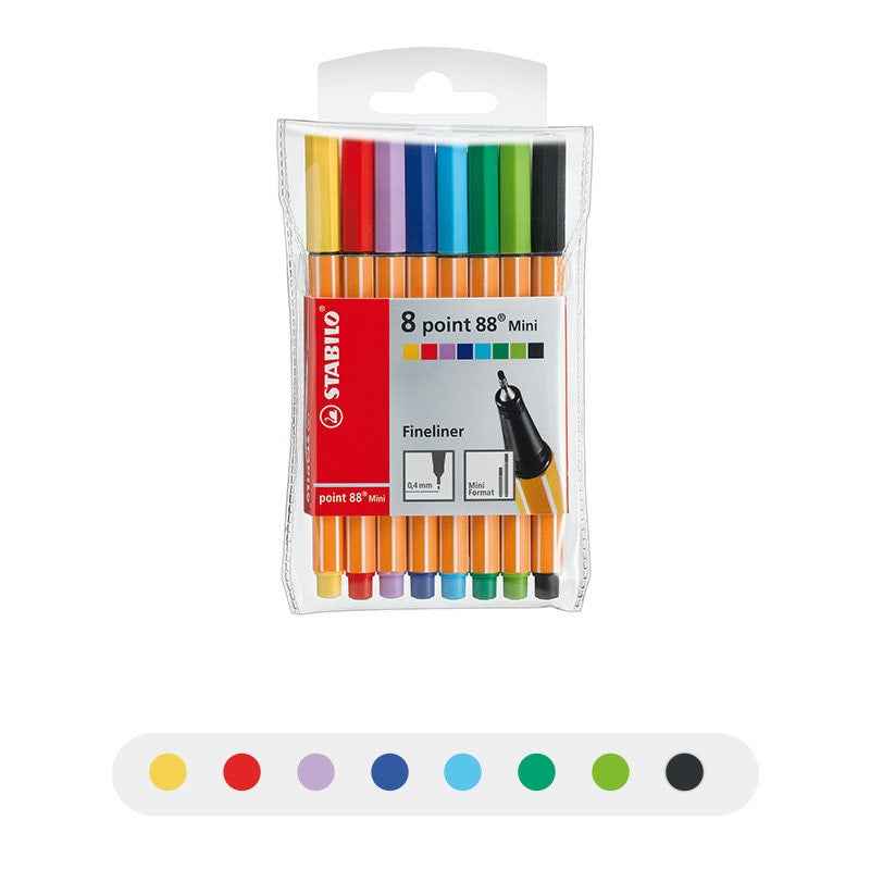 Stabilo Point 88 Fineliner Pen - 0.4 mm - 8/12/18 Color Set