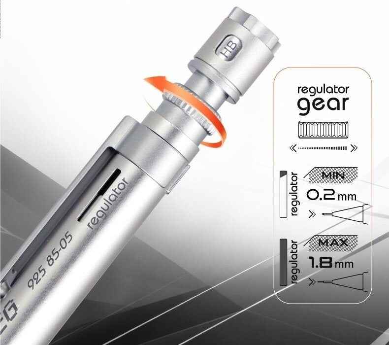 Staedtler 925 85 REG Mechanical Drafting Pencil – Silver - 0.3/0.5mm