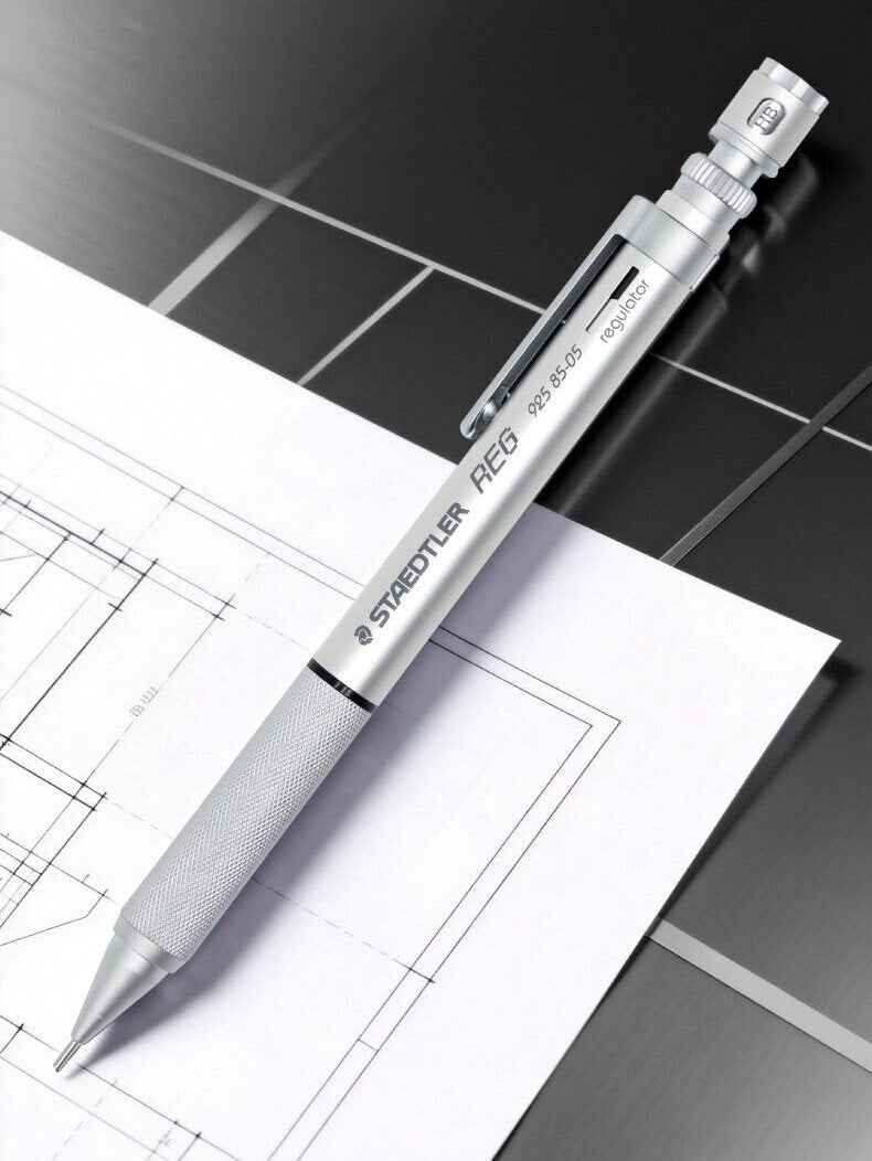 Staedtler 925 85 REG Mechanical Drafting Pencil – Silver - 0.3/0.5mm