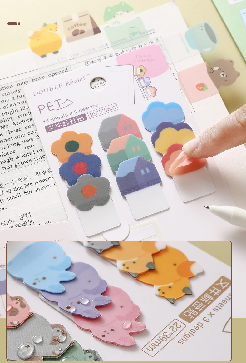 medium the brand tappy shape 20/20 6’0 Cute Animal Shaped Sticky Notes & Index Tabs | 6-Design Kawaii