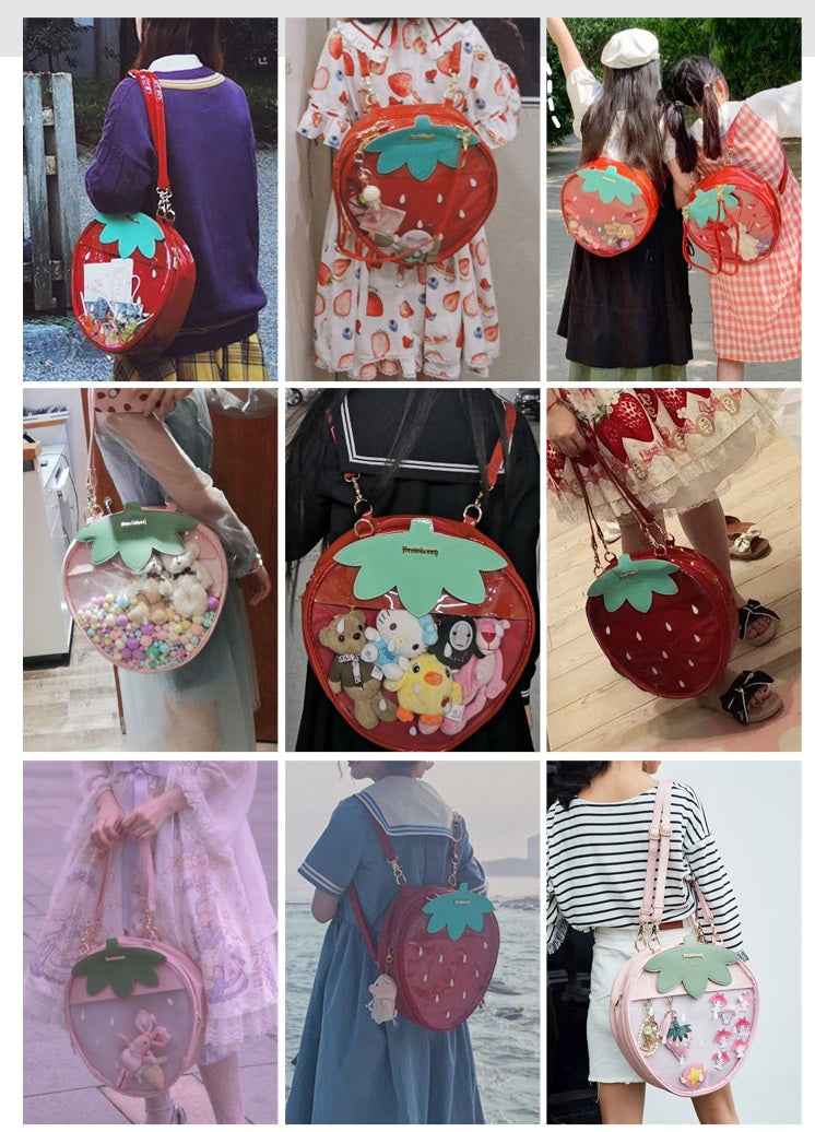 Strawberry Ita Bag A4 Size with Adjustable Shoulder Straps