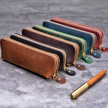 Genuine Leather Pencil Case (Pens,Cables,Stationery and Personal Items)