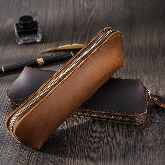 Genuine Leather Pencil Case (Pens,Cables,Stationery and Personal Items)