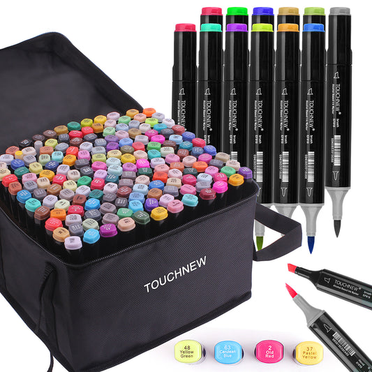 TOUCHNEW Brush Markers 168 Full Colors Set Dual Tips Alcohol Based
