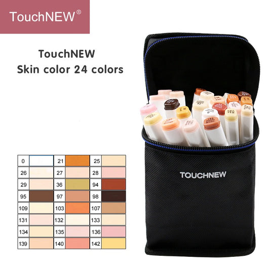 TOUCHNEW 24 Colors Skin Tone Art Alcohol Markers