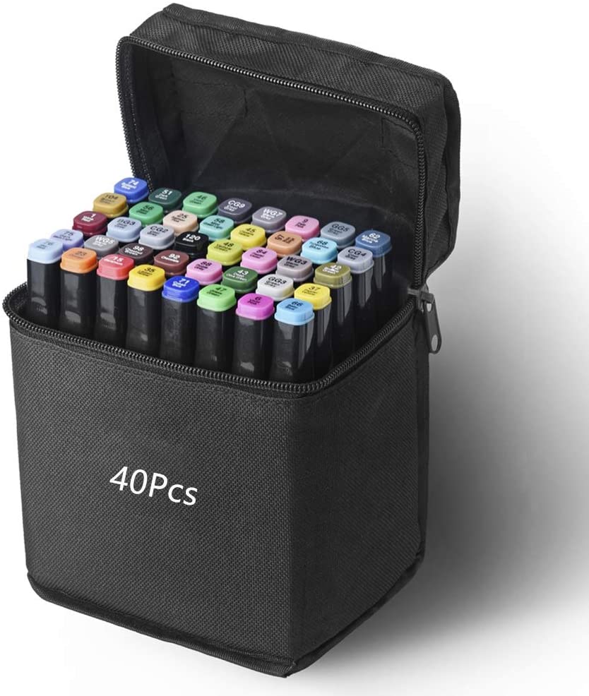 TOUCHNEW 40 Color Alcohol Twin Markers Brush Tip