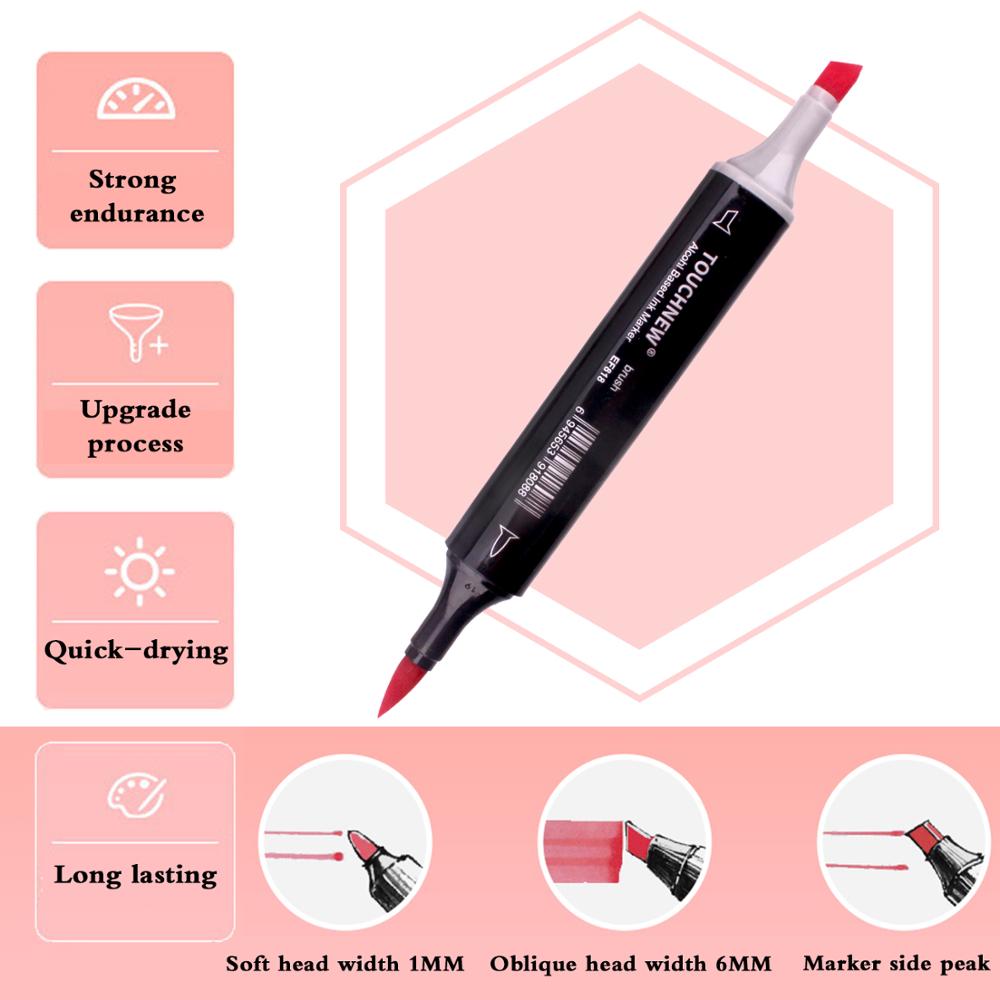 TOUCHNEW 30 Color Alcohol Twin Markers Brush Tip