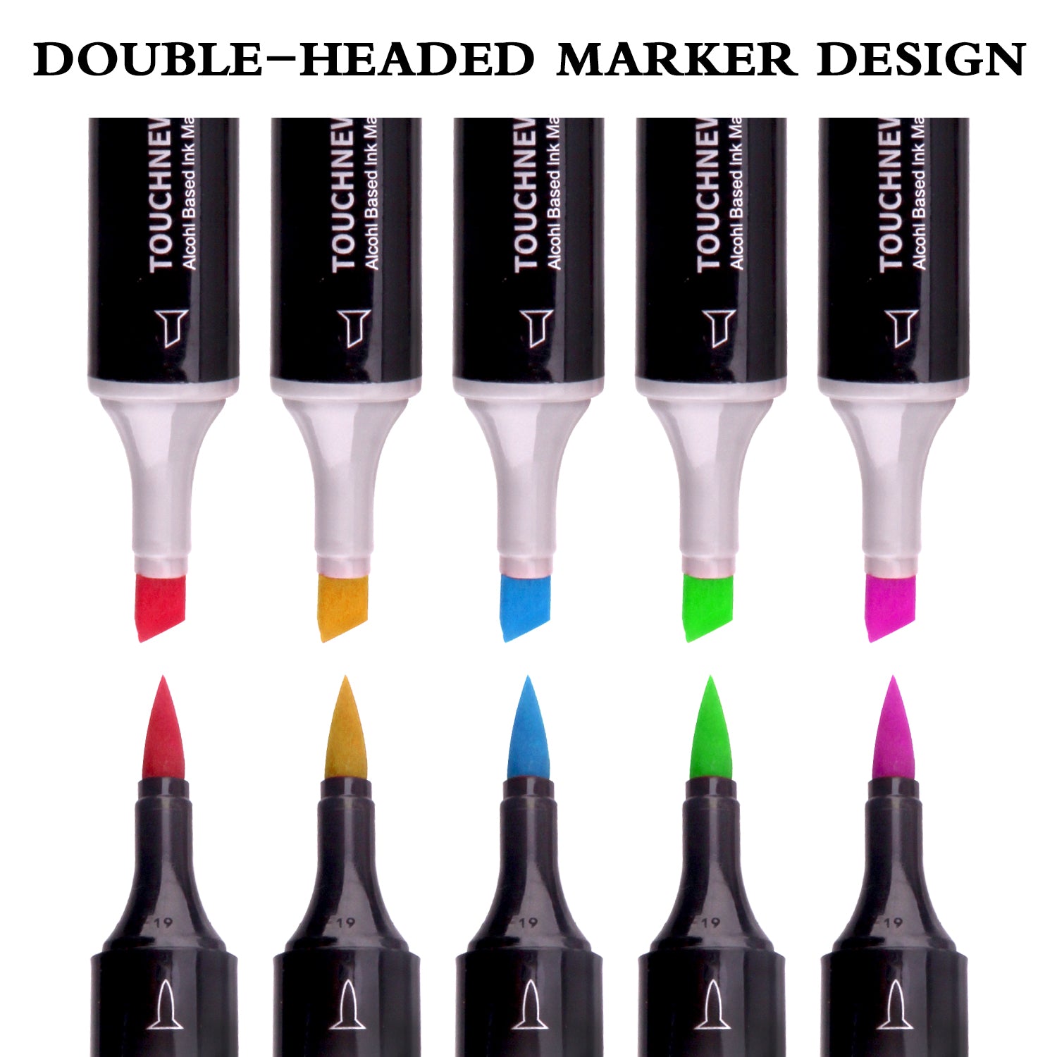 TOUCHNEW 30 Color Alcohol Twin Markers Brush Tip