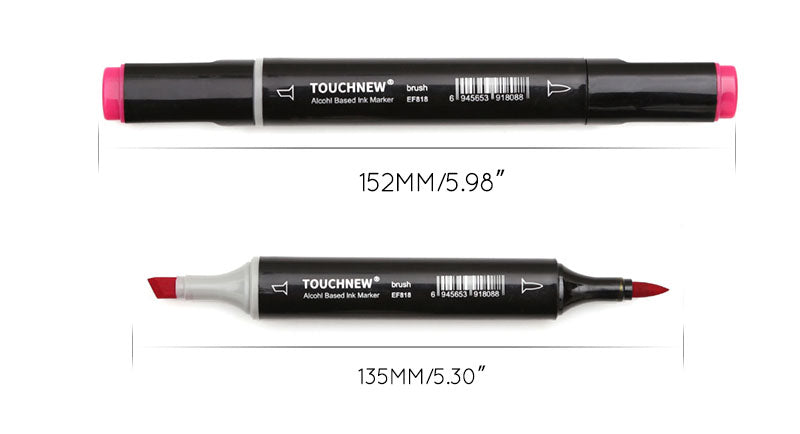 TOUCHNEW 30 Color Alcohol Twin Markers Brush Tip