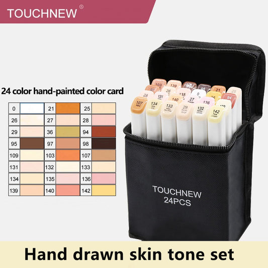 TOUCHNEW T7 Skin Tone Markers 24 Color Set for Portrait Illustration