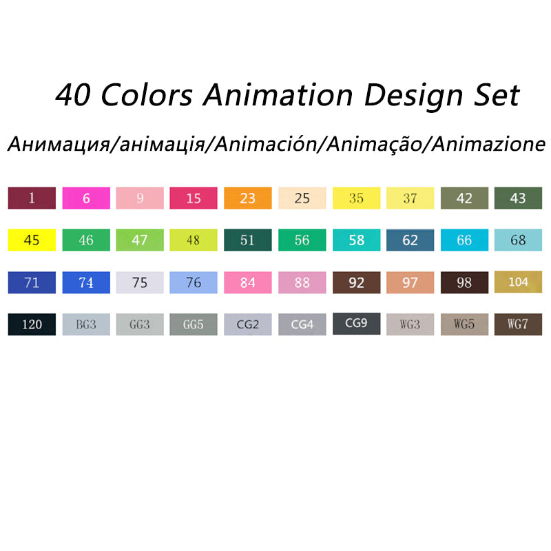 TOUCHNEW T7 40 Colors Artist Marker Set For Drawing Manga Animation Design