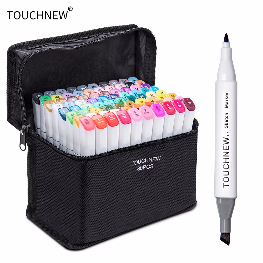 TOUCHNEW T7 80 Colors Alcohol Based Sketch Art Markers Manga Animation