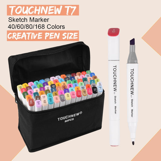 TOUCHNEW T7 80 Colors Alcohol Based Sketch Art Markers Manga Animation