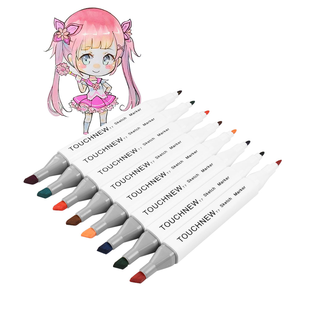 TOUCHNEW T7 Skin Tone Markers 24 Color Set for Portrait Illustration