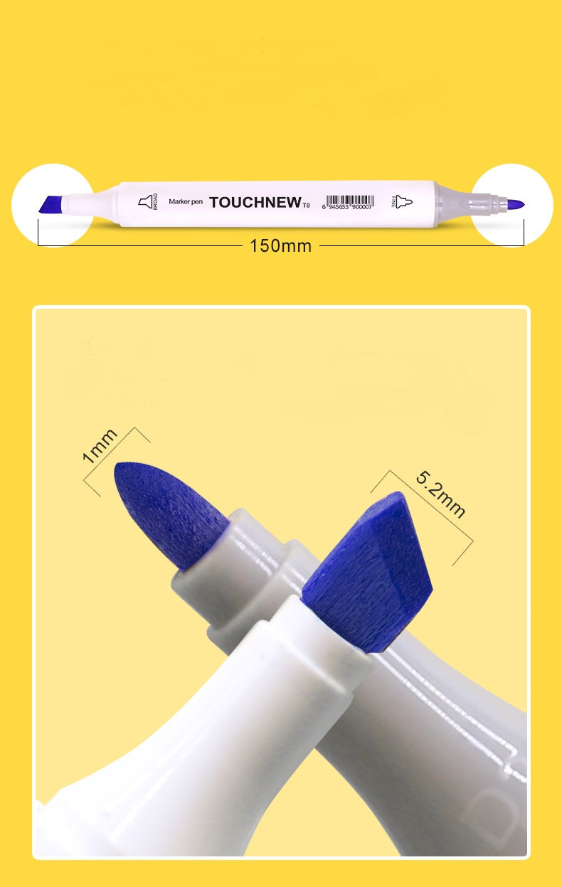 TOUCHNEW T8 12 Color Markers Pens Alcohol Based for Art Drawing Kids Students