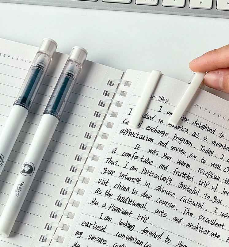 TACOTACO Liquid Ink Rollerball Pen 12 Pack with 10 Refills Black Ink