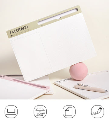 TACOTACO A4 daglig planlægger og idé-notesbog | skriveblok til skrivebord med penneholder | 60 ark | 210×297 mm | 2-pak