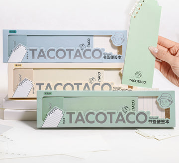 TACOTACO Комплект от 3 тефтерчета-маркери – 2 в 1: маркер и тефтерче с халки | по 80 листа | 225 × 60 мм | на редове + на квадратчета + празни