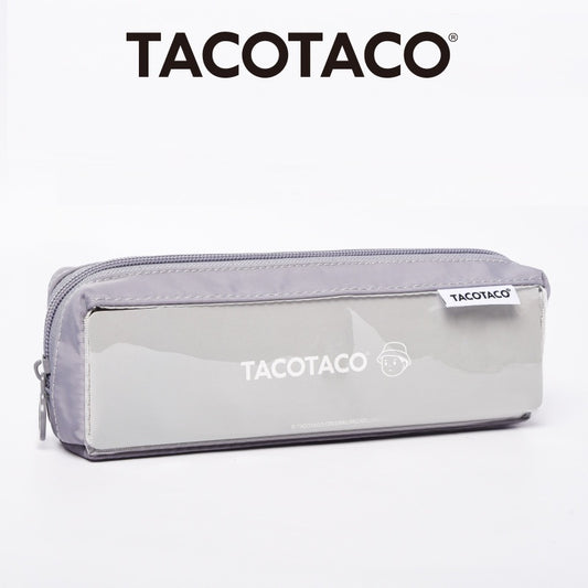 TACOTACO Stain-Resistant Triangular Pencil Case with PVC Window – 215 × 75mm | 80g | Black / Grey / Navy / Brown