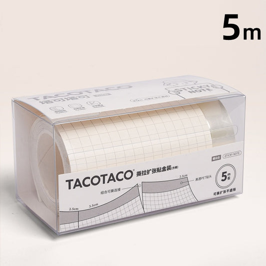 TACOTACO Expandable Transparent Sticky Notes 2-Pack – Foldable & See-Through | Ruled / Grid / Blank | 102 × 50 × 50mm | Repositionable Student Study Notes
