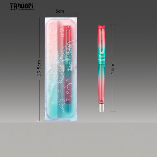 Caneta de gel da coleção de cocktails TANOOCI – Punho metálico magnético, design degradê, tinta preta de secagem rápida de 0,5 mm
