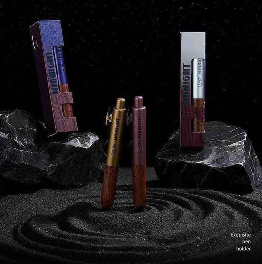 TANOOCI Midnight Sandalwood Grip Click Gel Pen with 3 Refills