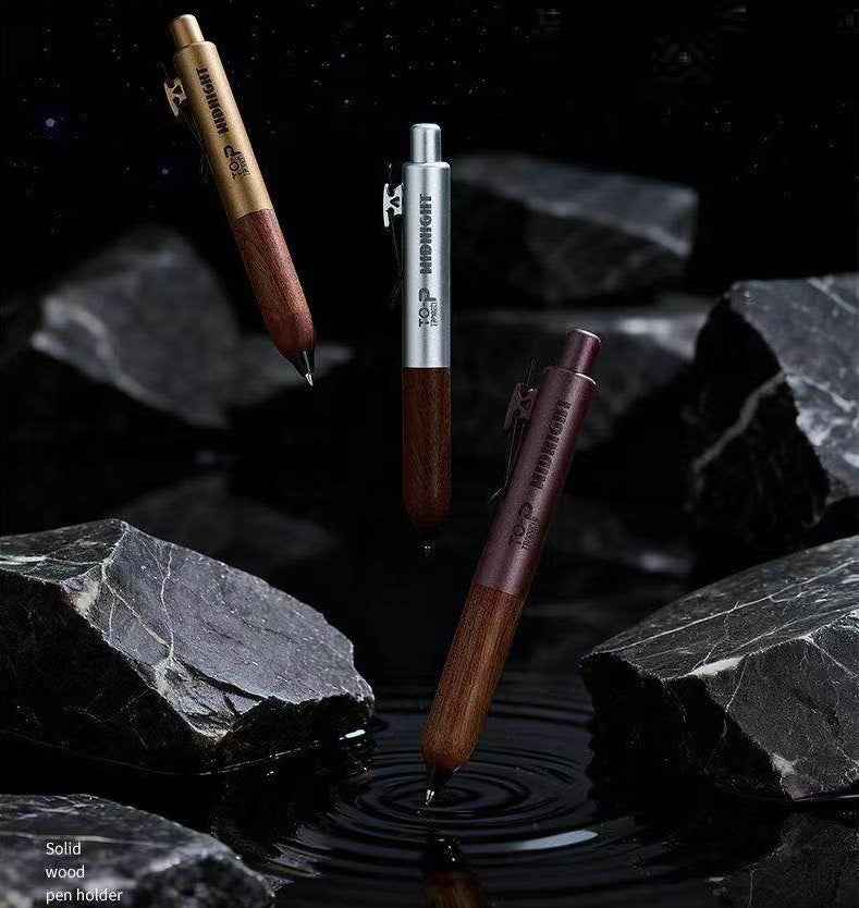 TANOOCI Midnight Sandalwood Grip Click Gel Pen with 3 Refills