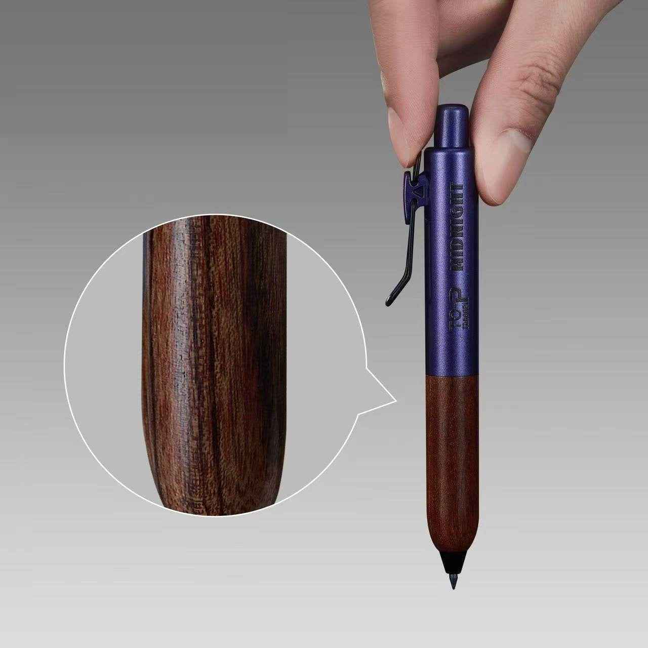 TANOOCI Midnight Sandalwood Grip Click Gel Pen with 3 Refills