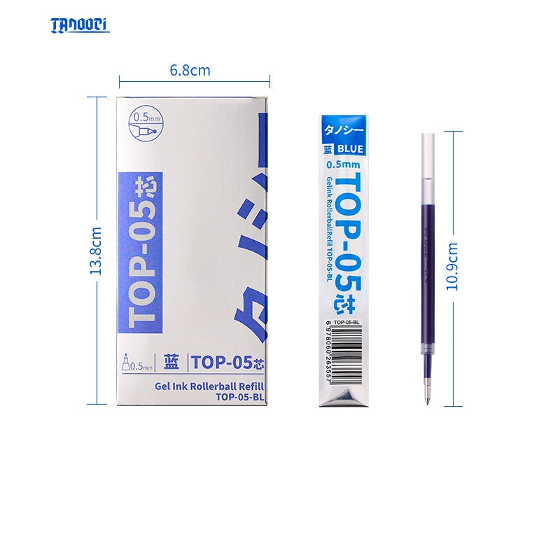 TANOOCI Midnight Sandalwood Grip Click Gel Pen with 3 Refills 10pcs Blue Refills