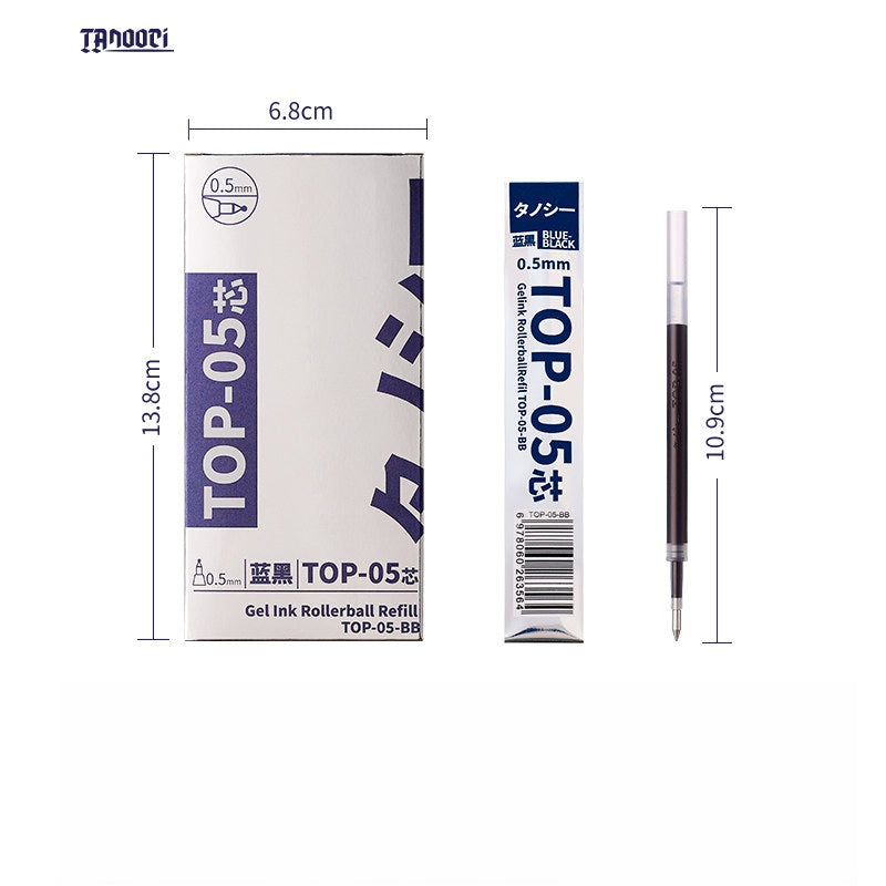 TANOOCI Midnight Sandalwood Grip Click Gel Pen with 3 Refills 10pcs Dark Blue Refills