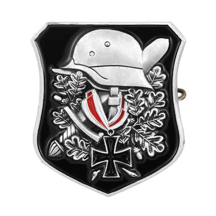 Iron Cross Helmet Badge Solid Copper Emblem Pin - 2 Pack