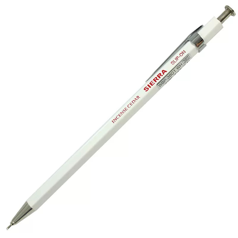 Slip-On Sierra Wooden Axis Ballpoint Pen - 0.5mm - Large White