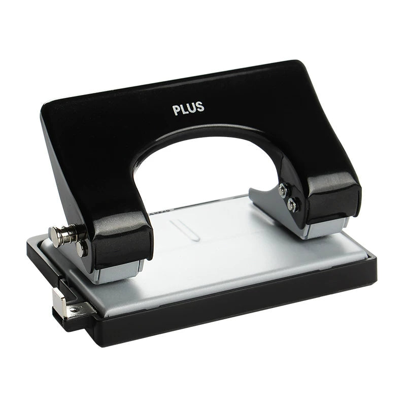 PLUS 2-Hole Paper Punch | Japan | Effortless Punching | 16 Sheets Capacity Black