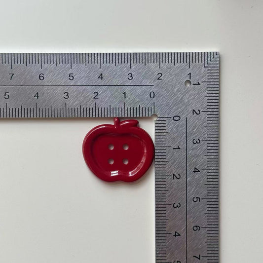 25MM Wine Red Apple 4-Hole Resin Buttons 40pcs