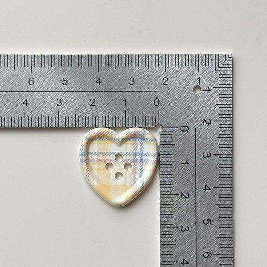 25MM Checkered Love Heart 4-Hole Craft Buttons 66 Pack(11 Colors)