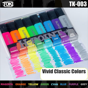 Маркер TOKI H-POINT пастелни 8 класически цвята макарон