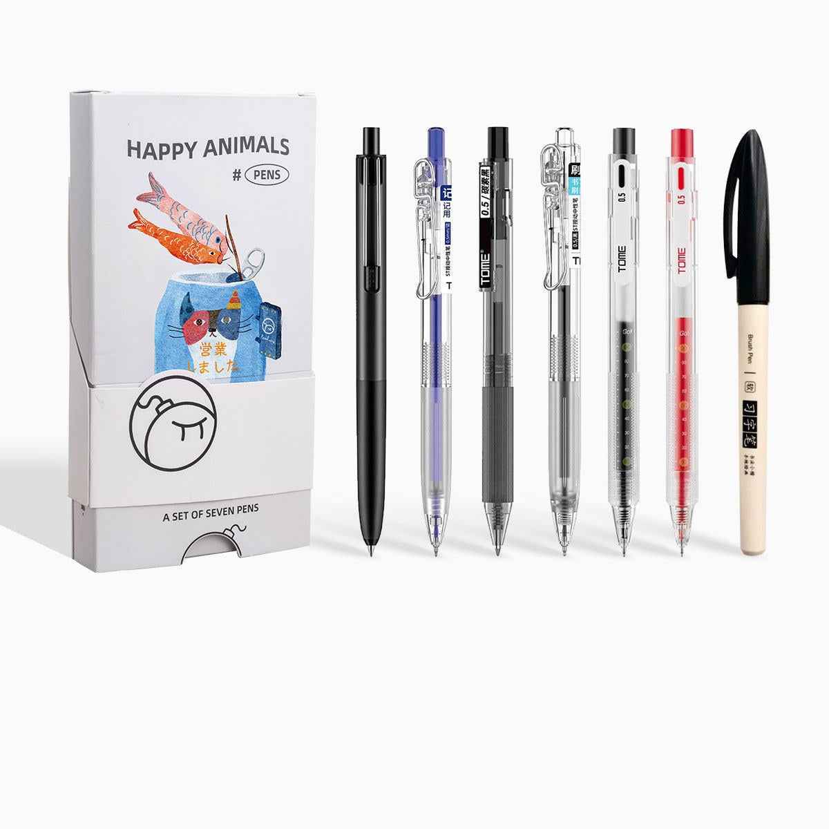 TOME 7-Piece Gel & Brush Pen Experience Set with Display Box