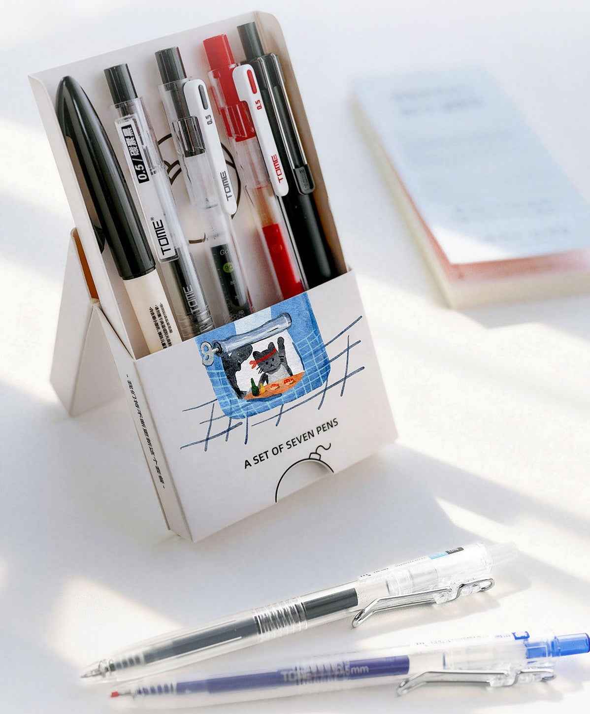 TOME 7-Piece Gel & Brush Pen Experience Set with Display Box