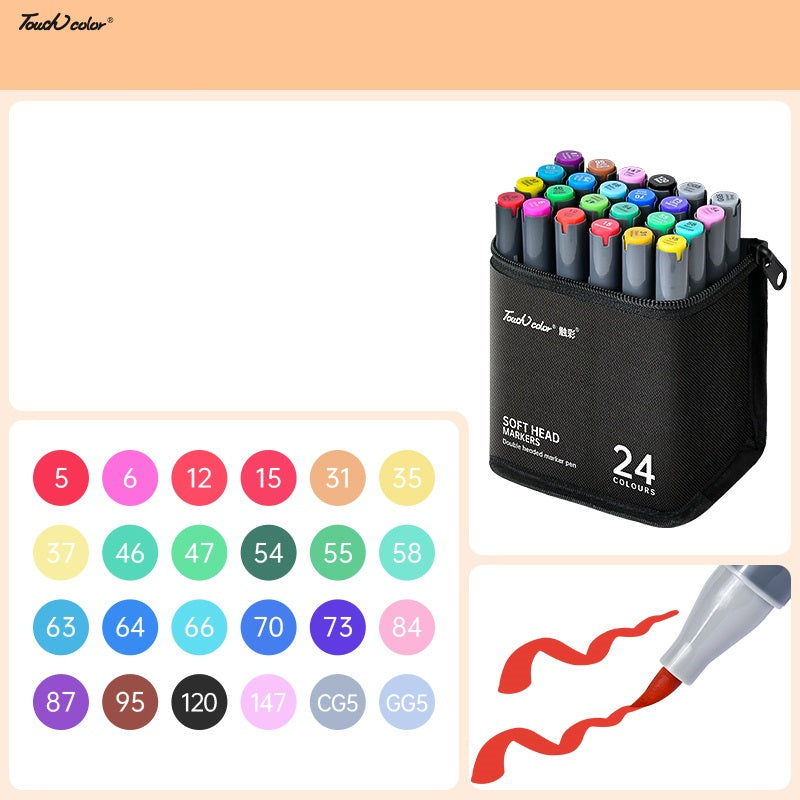 TOUCHCOLOR Alcohol Markers Brush Chisel Tip 24/36/48/60/80/120 24 Color
