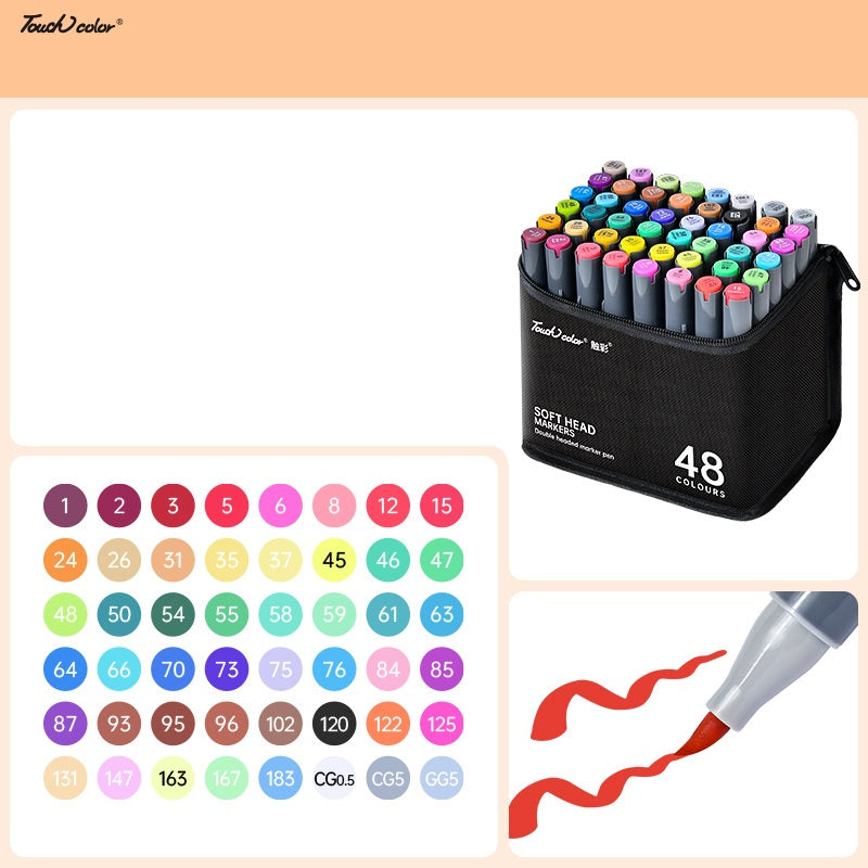 TOUCHCOLOR Alcohol Markers Brush Chisel Tip 24/36/48/60/80/120 48 Color